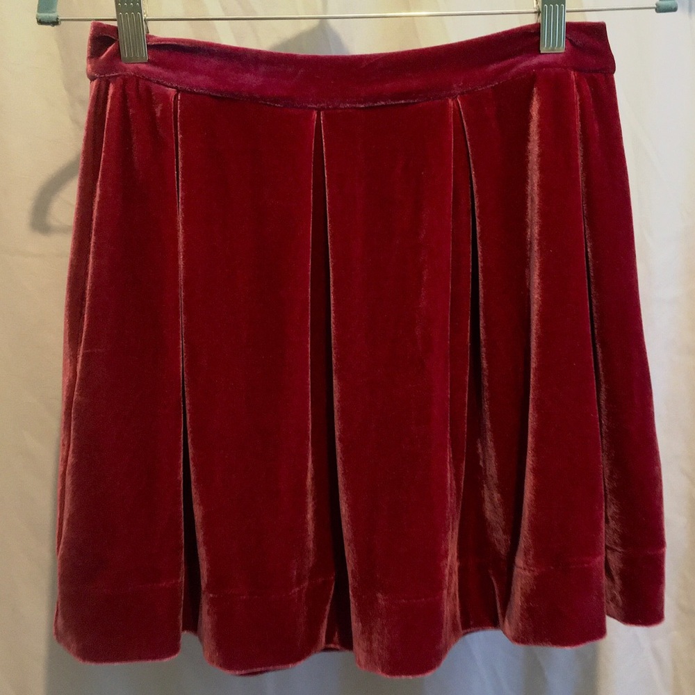 Akira - cranberry velvet skater skirt